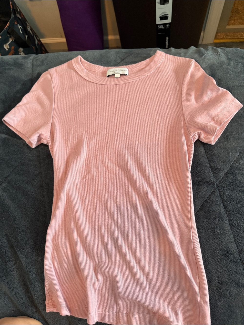 Michael stars Rico Pink Ribbed Short Sleeve Tee in xs worn once